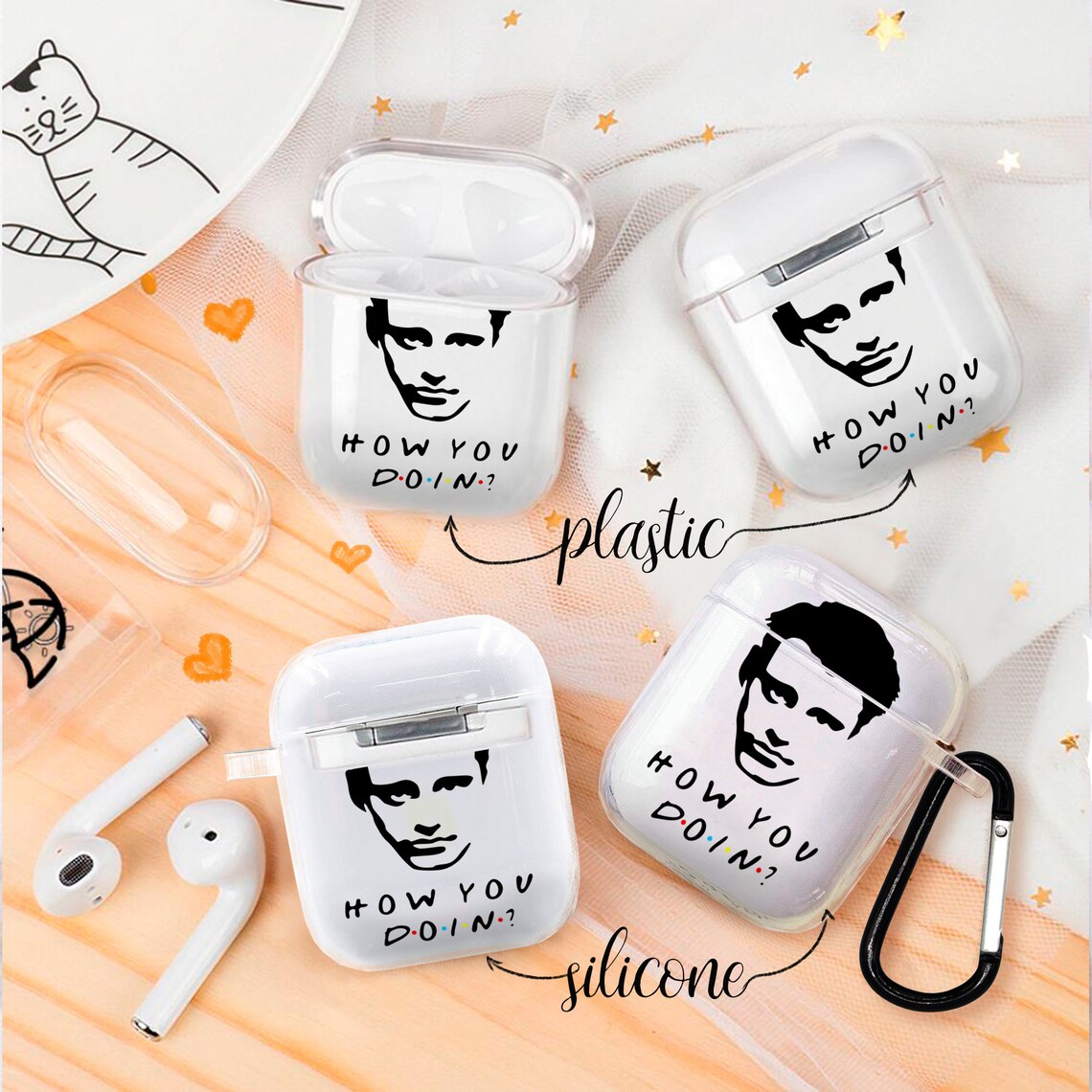 Friends AirPods case AirPod cover clear holder Apple AirPods Etsy