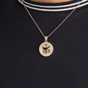 Gold Taekwondo Necklace, Silver Taekwondo Jewelry, Martial Arts Necklace, Athlete Gift