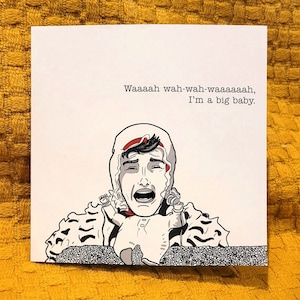 Cartão de felicitações Ed Gamble Taskmaster Baby com adesivo de selo de cera TM