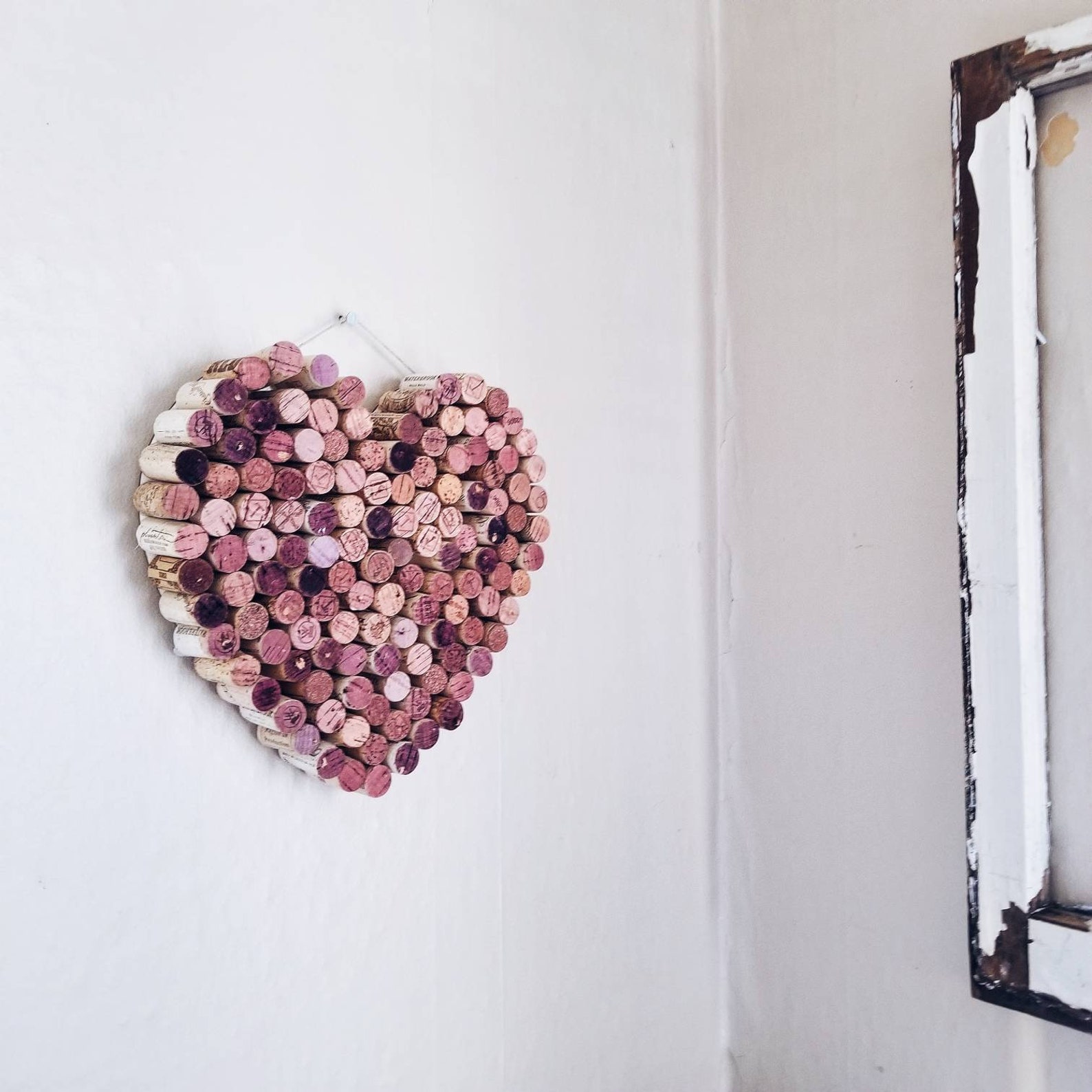 Wine cork heart door hanger wine cork door hanger wall Etsy