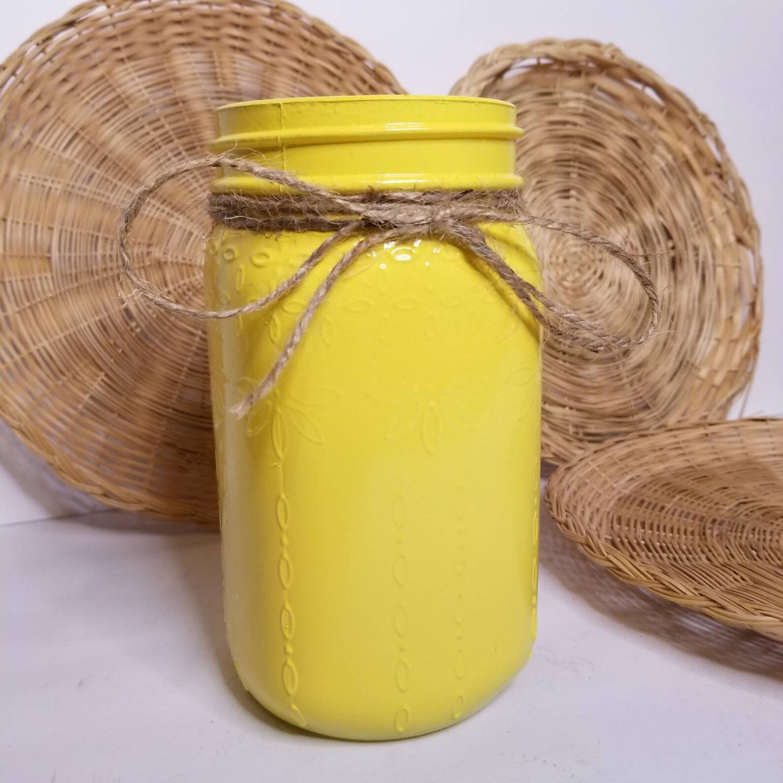 Sunshine yellow vase yellow mason jar 32 oz Mason jar Etsy