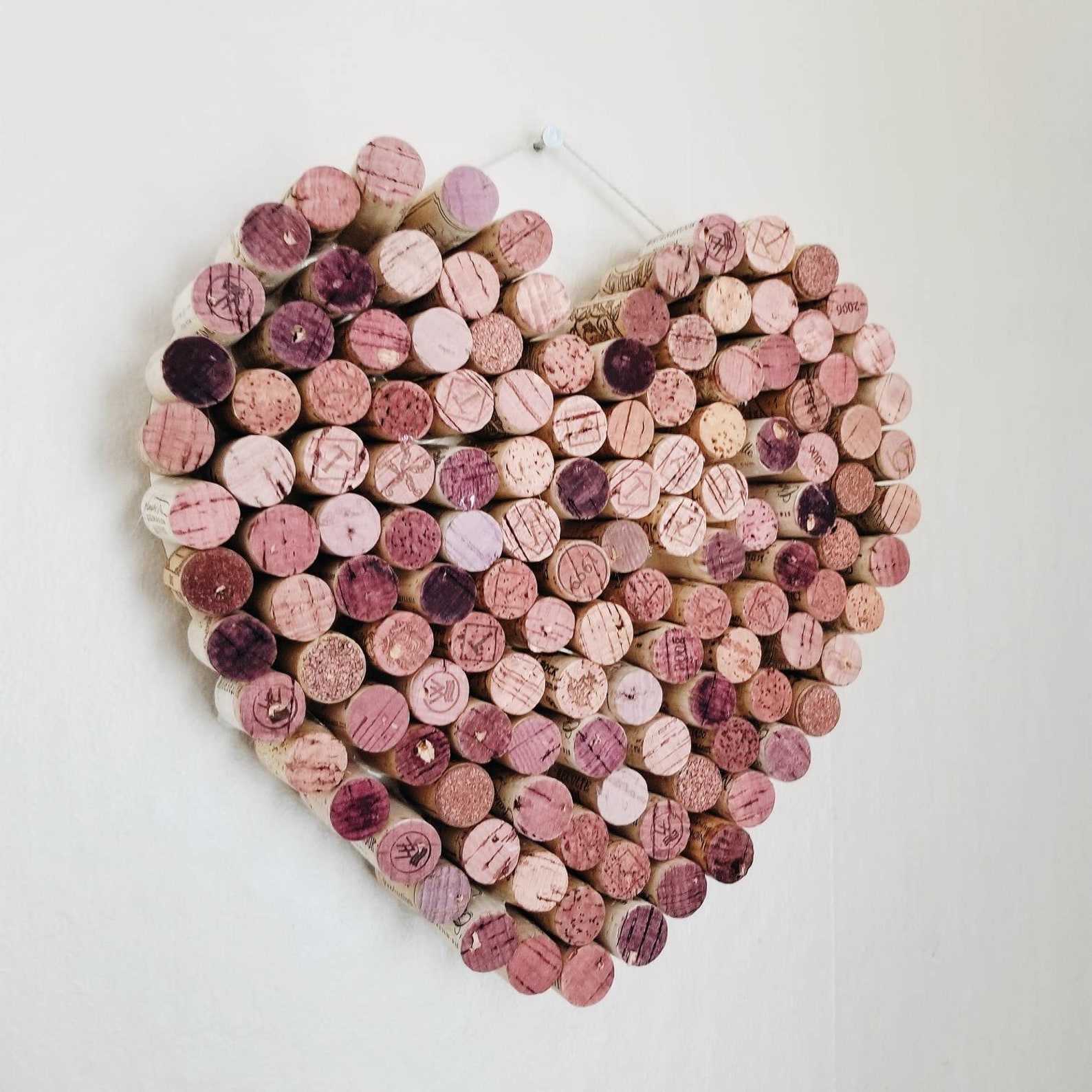Wine cork heart door hanger wine cork door hanger wall Etsy