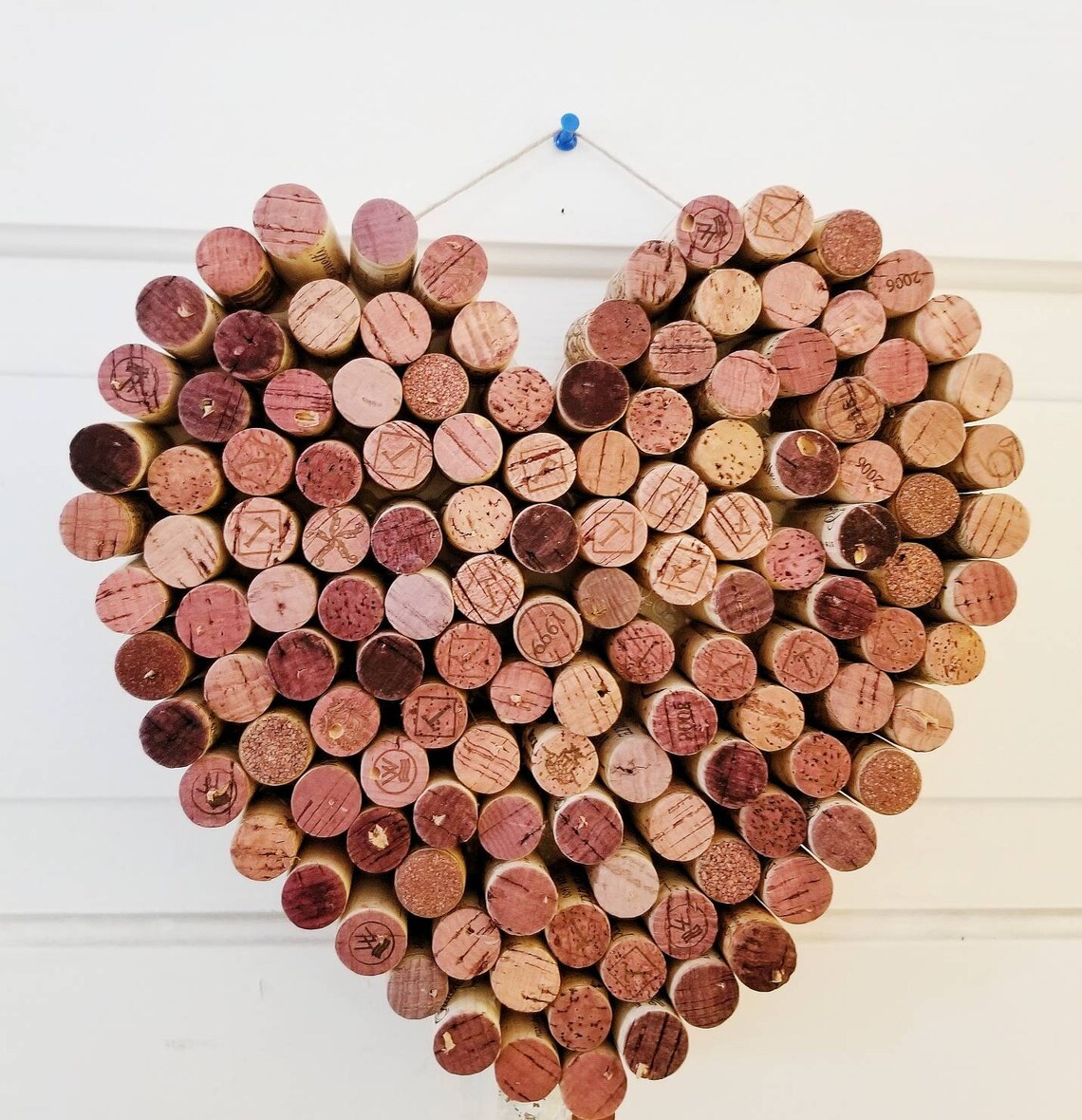 Wine cork heart door hanger wine cork door hanger wall Etsy