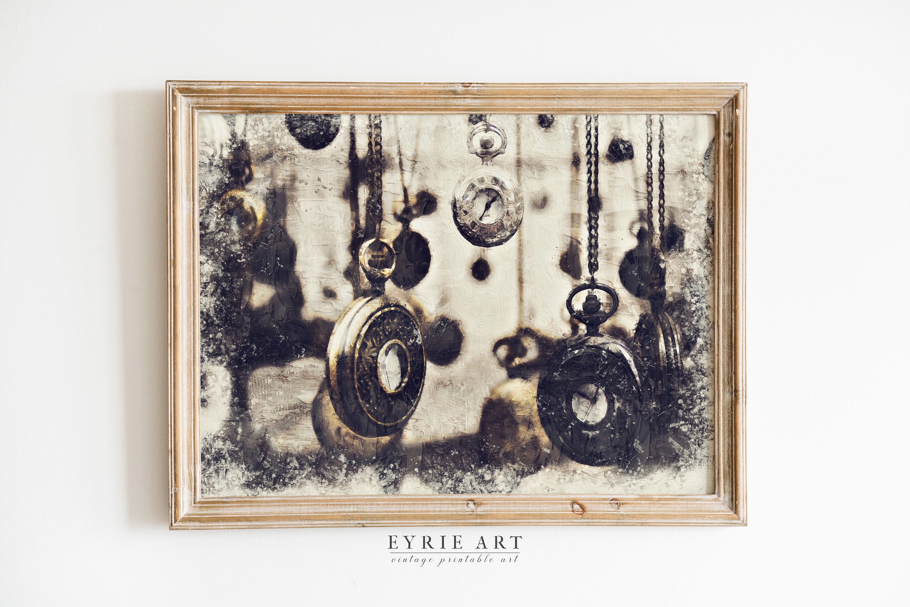 Antique clock painting Vintage oil painting Painting from Etsy