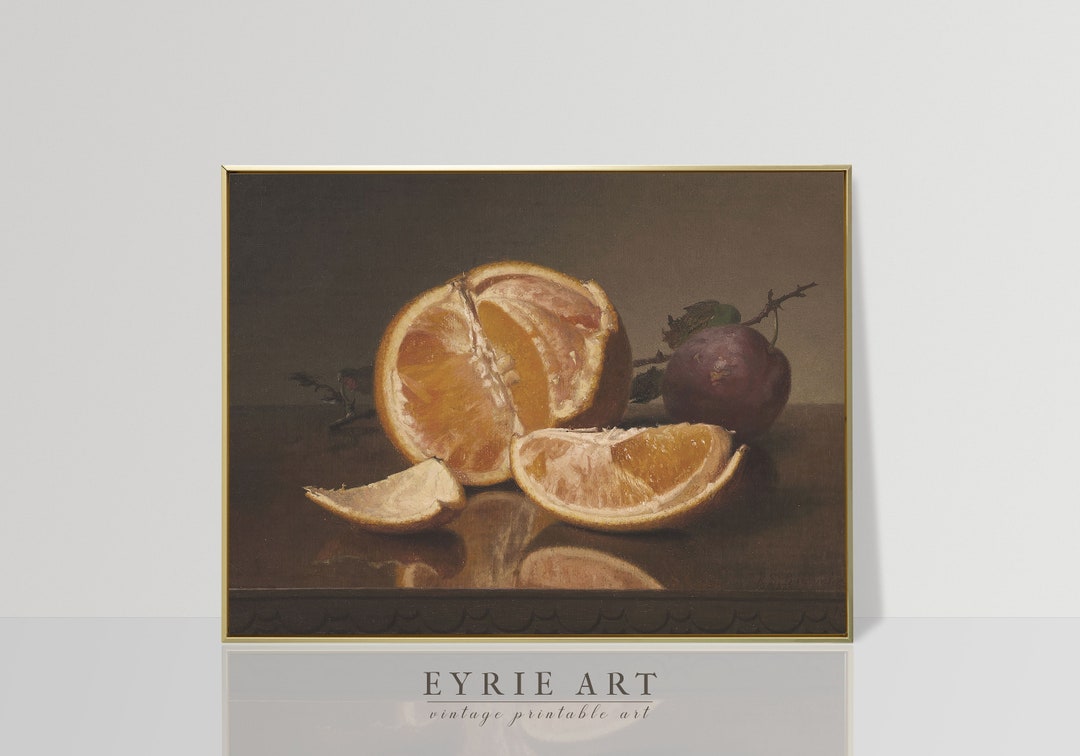 Farmhouse Kitchen Wall Art Orange Still Life Fruit Painting Etsy