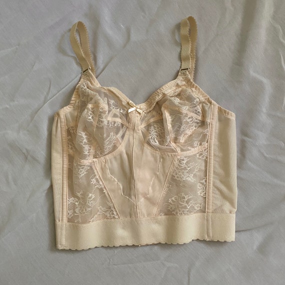 Vintage BABI peach lace bra top/bustier, 36C