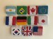 Flag Fridge Magnets World Cup 3D Origami (Argentina, Brazil, Canada, EU, France, Germany, Italy, Japan, South Korea, UK, USA) 
