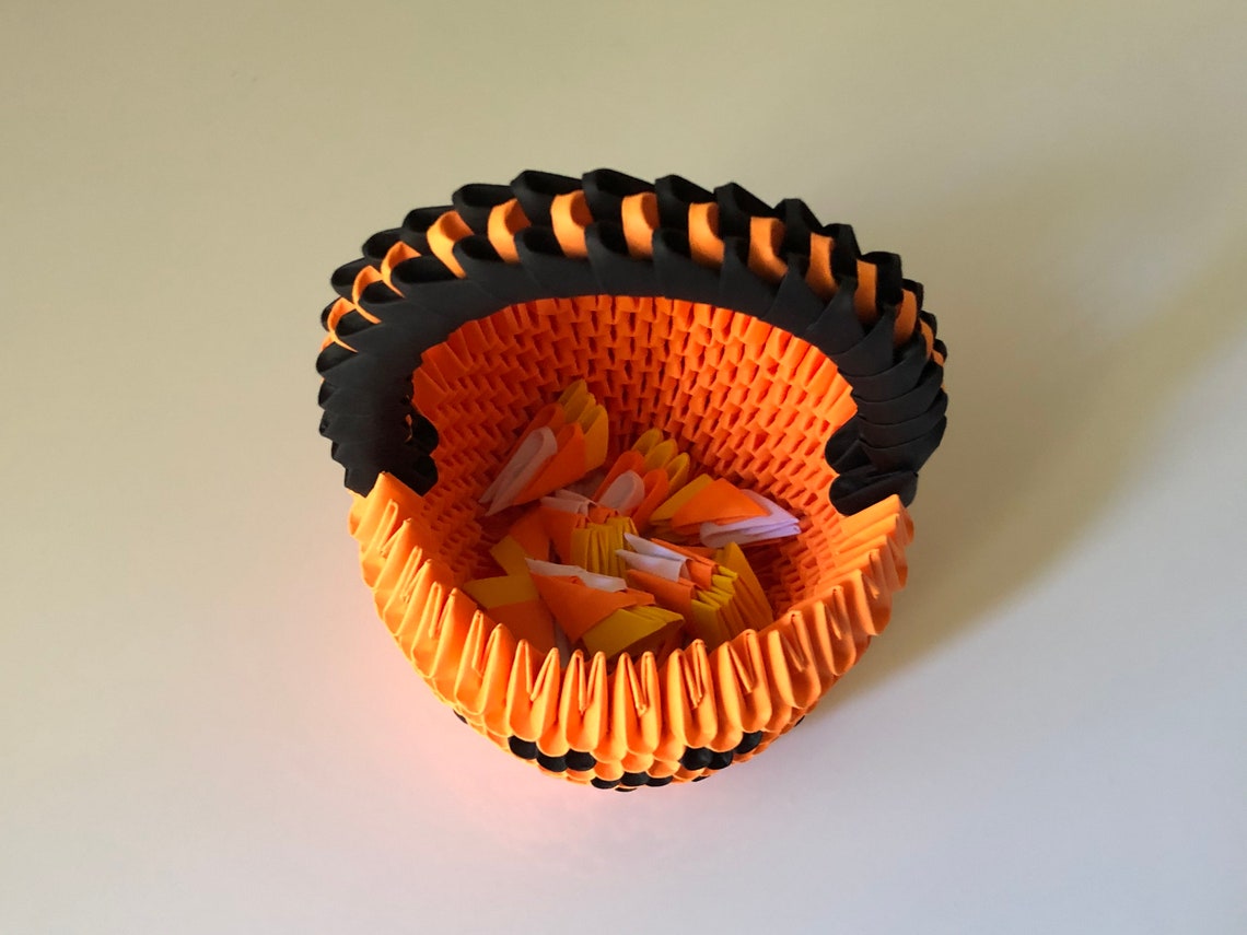 Cestino di Halloween di zucca con origami 3D di mais Etsy