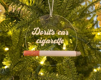 Adorno navideño de Dorit fumando un cigarrillo - maduro - adorno divertido