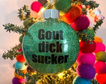 Adorno navideño con forma de gota en forma de D - maduro