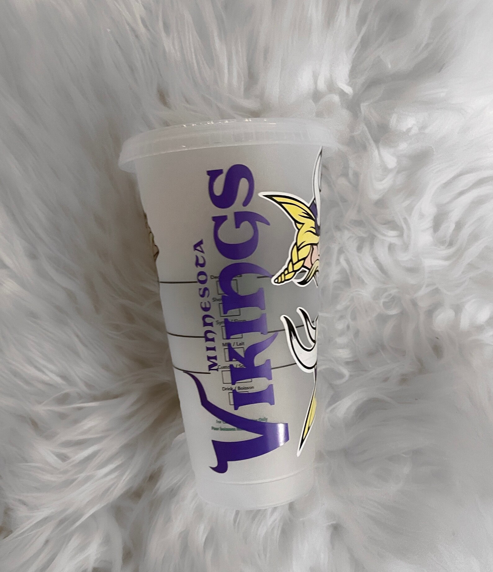 Minnesota Vikings Starbucks cold cup perfect for a Vikings Etsy