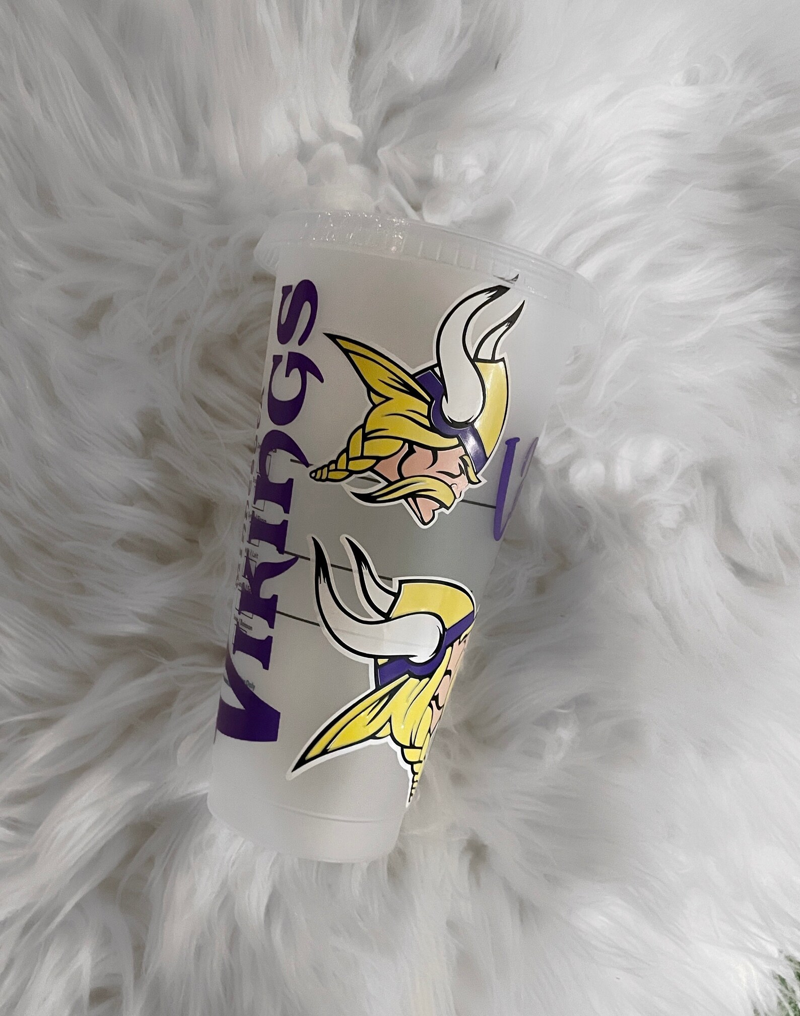Minnesota Vikings Starbucks cold cup perfect for a Vikings Etsy
