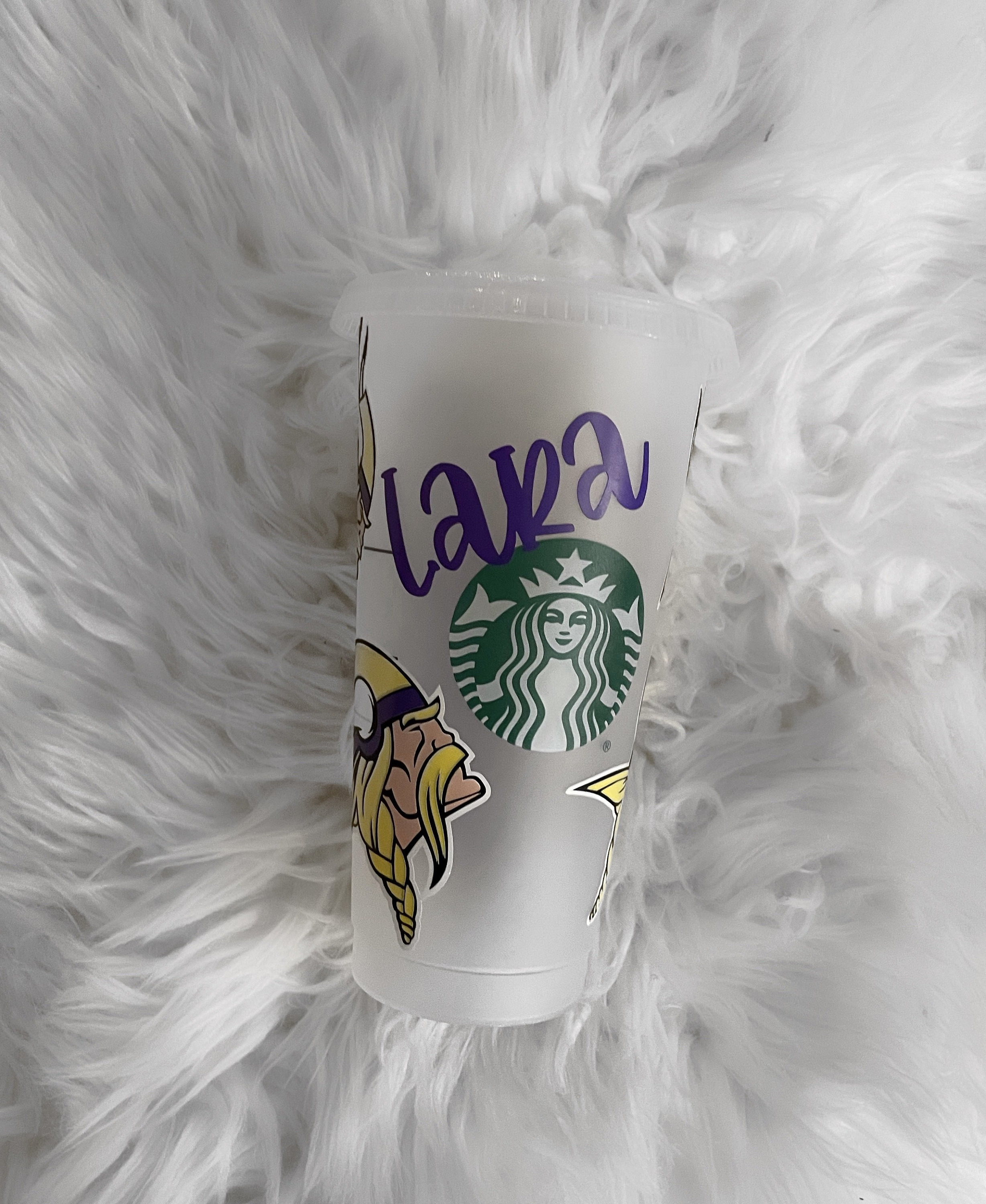 Minnesota Vikings Starbucks cold cup perfect for a Vikings Etsy