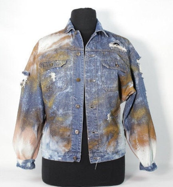 denim jacket with rose gold buttons