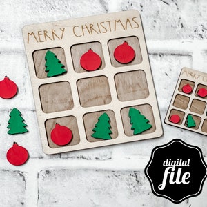 Christmas Holiday Tic Tac Toe and Elf Version SVG - Digital File - Laser File