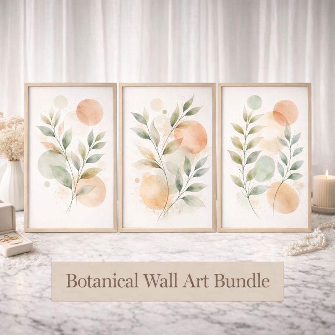 Wall Art - Botanical Watercolor Print Set - Etsy