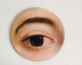 Eye Painting Original Art Lover Eye Original Painting 6" Small Oil Painting Canvas Painting Eye Oil Portrait For Gift