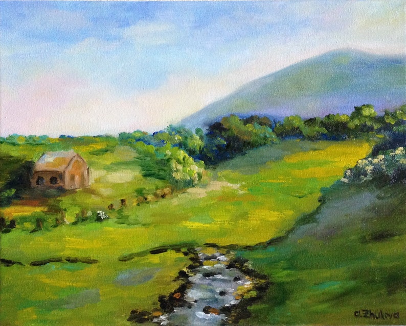 Irish Original Art Ireland Painting Irish Farm House Artwork Etsy
