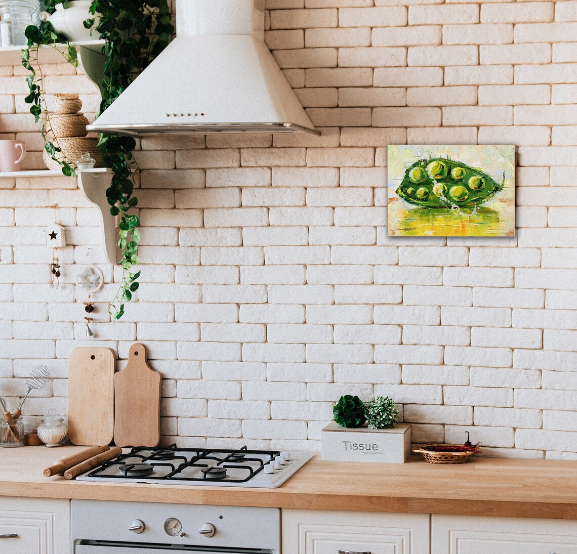 Food Painting Kitchen Wall Decor Abstract Original Art Gift Etsy