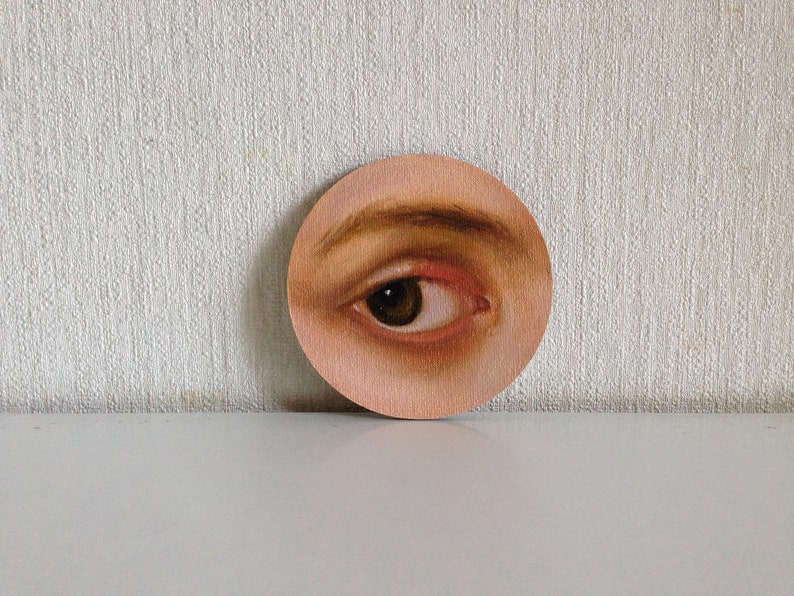 Original Painting Lover's Eye Art French Antique Drawing Victorian