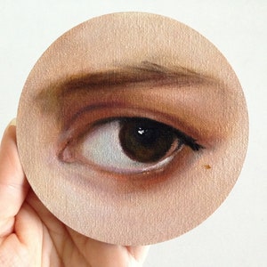 Original Painting Lover&#39;s Eye Art Antique Decor Canvas Oil Painting Eye Artwork Victorian Gothic Decor