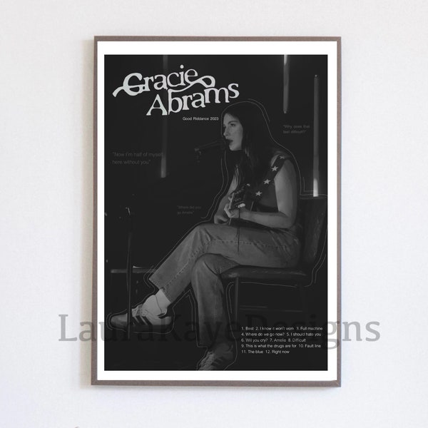 Affiche inspirée de Gracie Abrams, impression Gracie Good Riddance, A4, A5 affiche Gracie Abrams