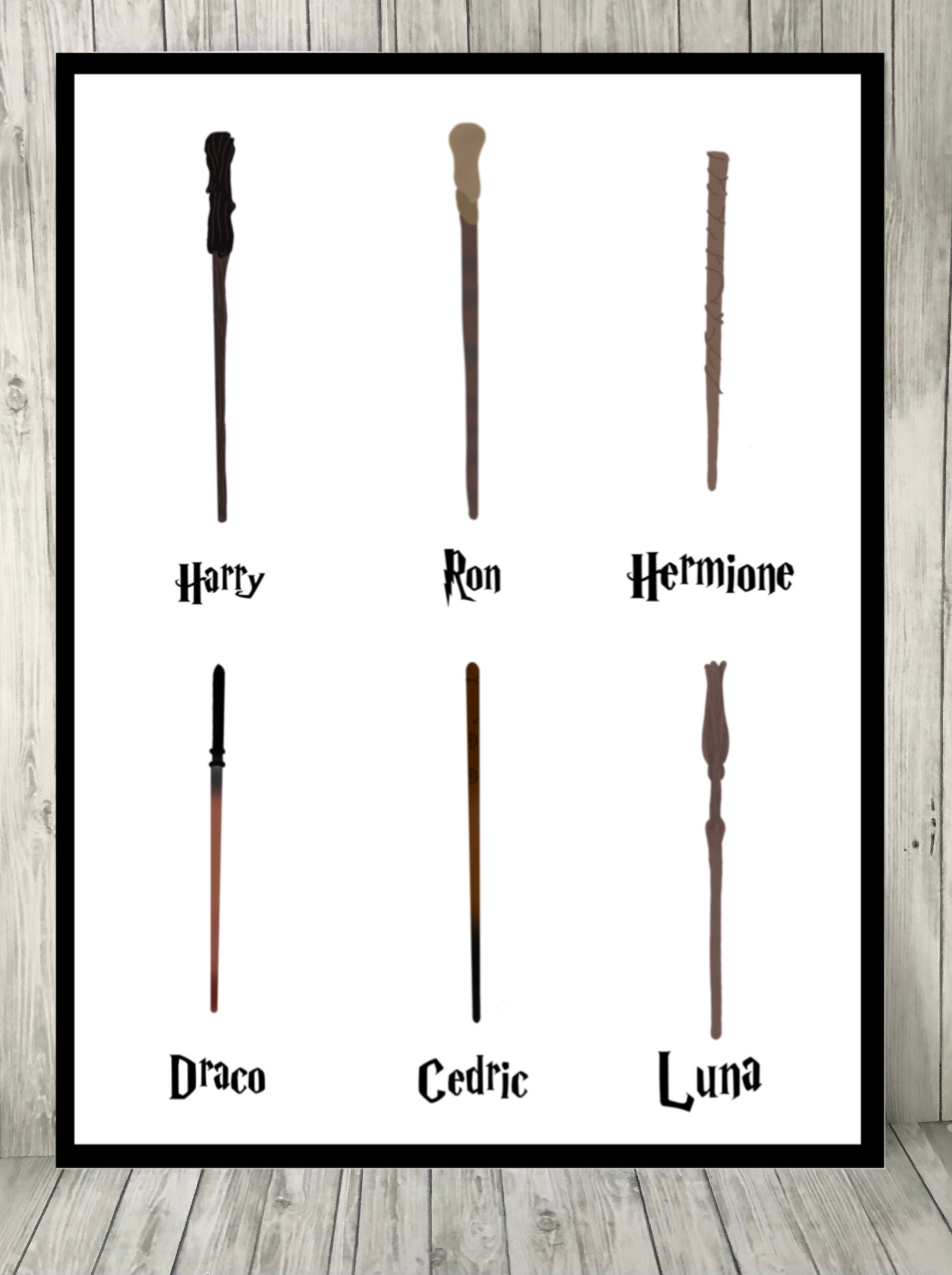 Harry Potter Wands Print A4 A5 Harry Potter Draco Malfoy | Etsy