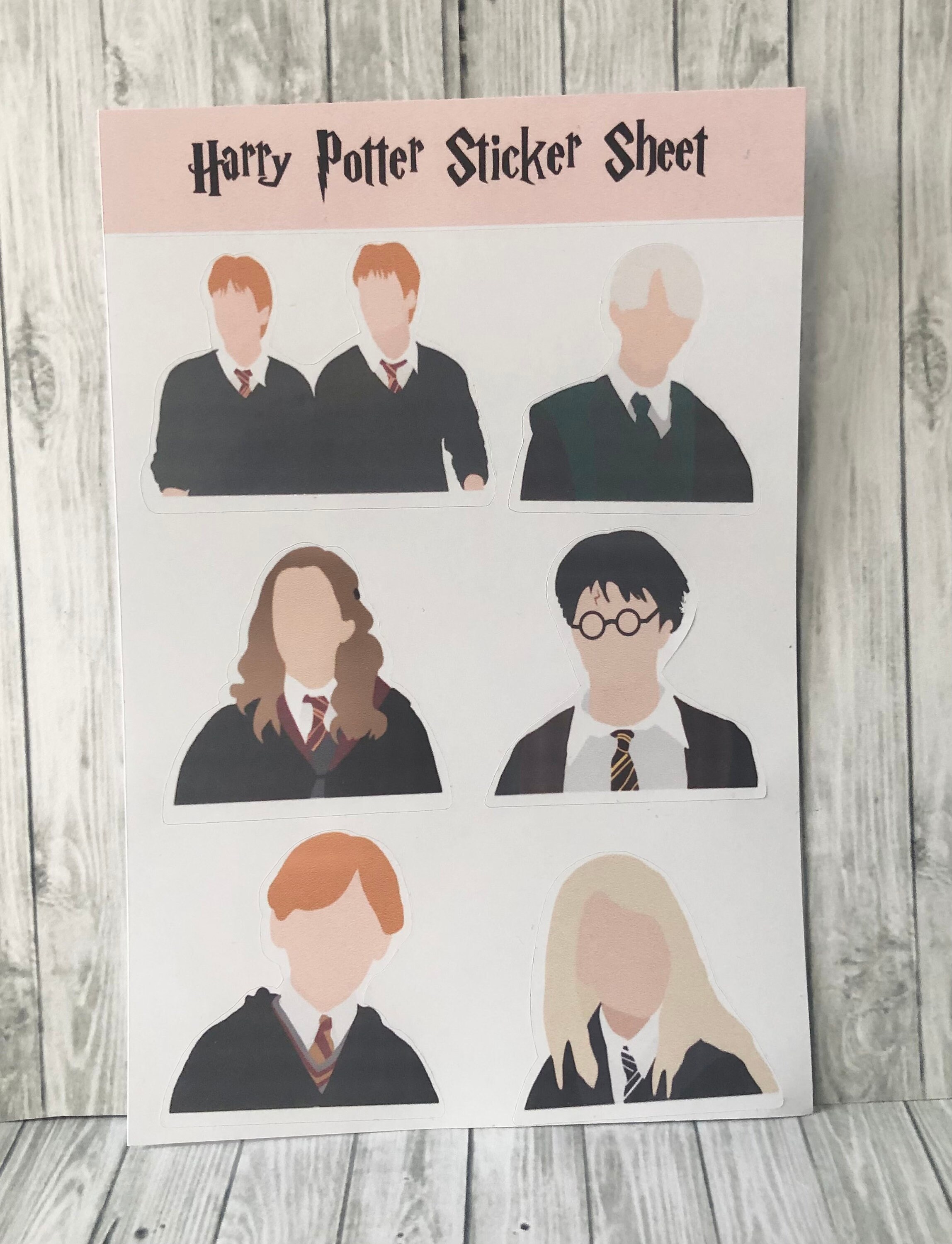 Harry Potter Sticker Sheet 6 characters Harry Potter Etsy