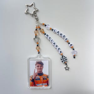 Lando Norris F1 Charm Keychain: McLaren Racing Keyring