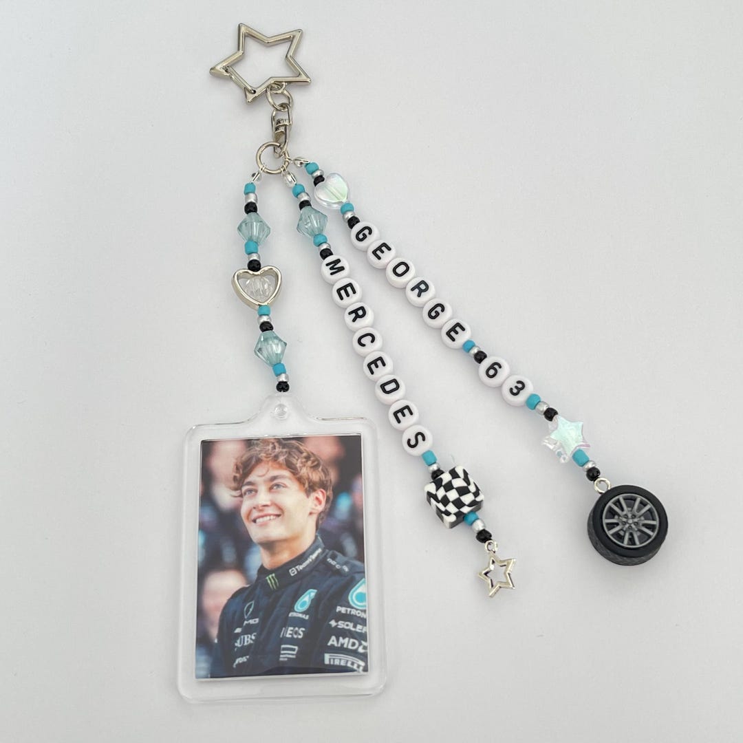 George Russell F1 Charm Keyring: Mercedes F1 Keychain - Etsy