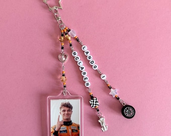 Lando Norris F1 Charm Keyring, McLaren F1 Keyring, F1 Keyrings