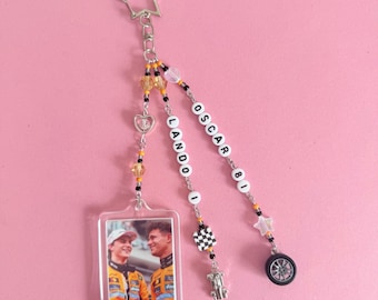 Mclaren F1 Charm Keychain, Lando Norris and Oscar Piastri Keyring, F1 Keychain