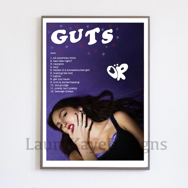 Olivia Rodrigo Guts Prints - Etsy