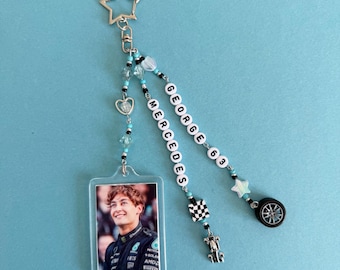 George Russell F1 Charm Keyring: Mercedes F1 Keychain