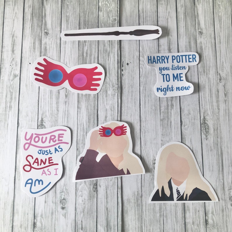 Luna Lovegood Sticker Set 6 pack Harry Potter Luna Etsy