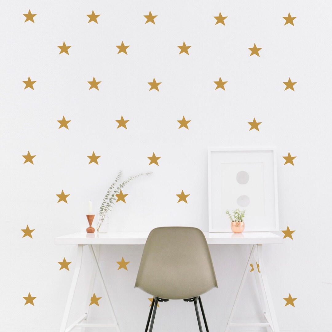 Gold Star Wall Decals Gold Wall Vinyl Gold Star Wall Etsy