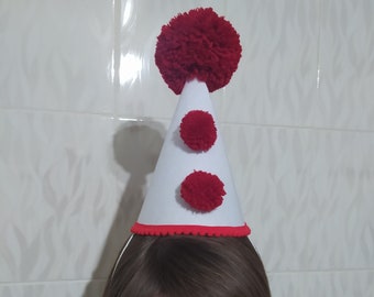 Pierrot clown hat Clown costume Pierrot costume Pierrot hat Circus costume Pennywisee costume Jamie Lloyd Kids Toddler Adult costume Party