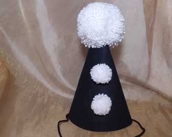 Black and white clown hat Terrifier Pierrot hat Pierrot costume Clown hat Clown costume Halloween Jamie Lloyd Kids Toddler Adult costume