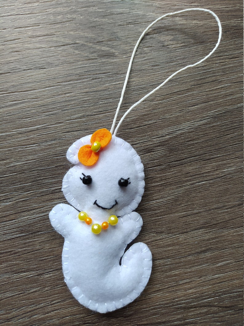 Ghost felt ornament Felt Garland 小asper Helloween decoration image 1