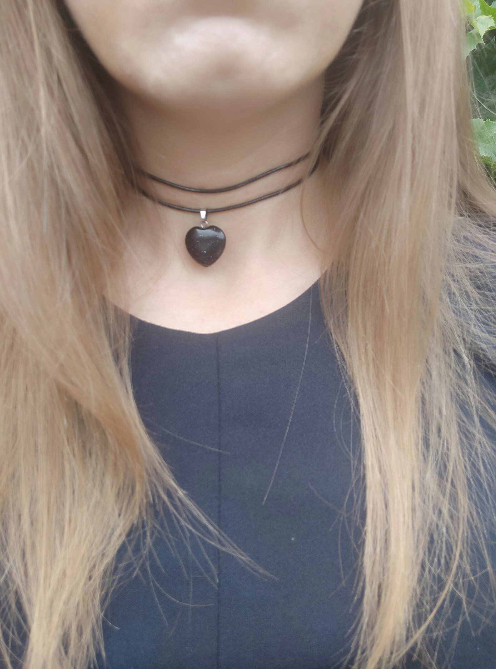 Black Heart Choker BDSM Collar Submissive Leather Choker BDSM Etsy