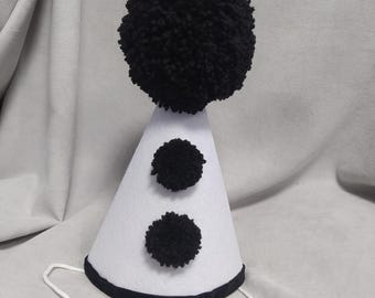 Clown hat Pierrot hat Pierrot costume Clown costume Black and white hat Terrifier Pennywisee Circus Halloween Kids Toddler Adult costume