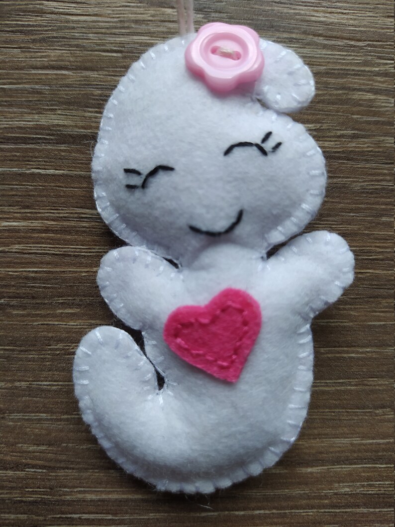 Ghost felt ornament Felt Garland 小asper Helloween decoration image 4