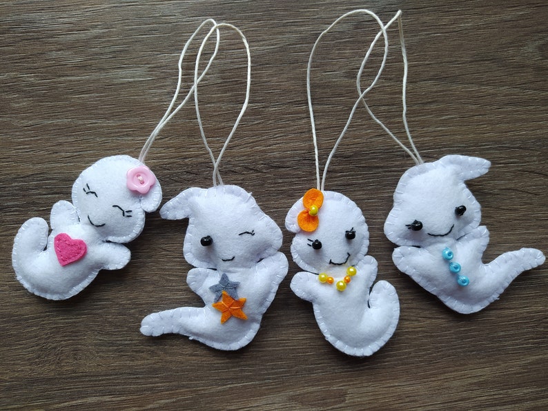 Ghost felt ornament Felt Garland 小asper Helloween decoration image 9