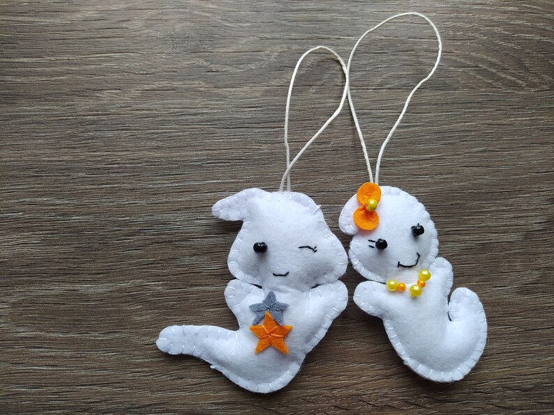 Ghost felt ornament Felt Garland 小asper Helloween decoration image 6