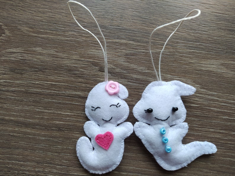 Ghost felt ornament Felt Garland 小asper Helloween decoration image 5