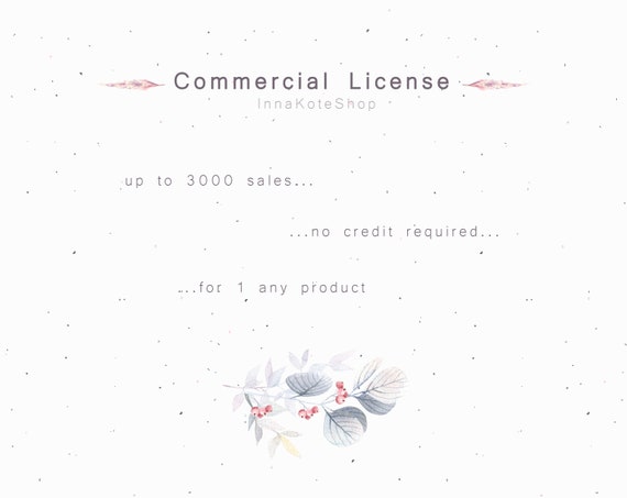 NO Credit required 5 products The Commercial License for small business Digital Download Printable Watercolor Clipart