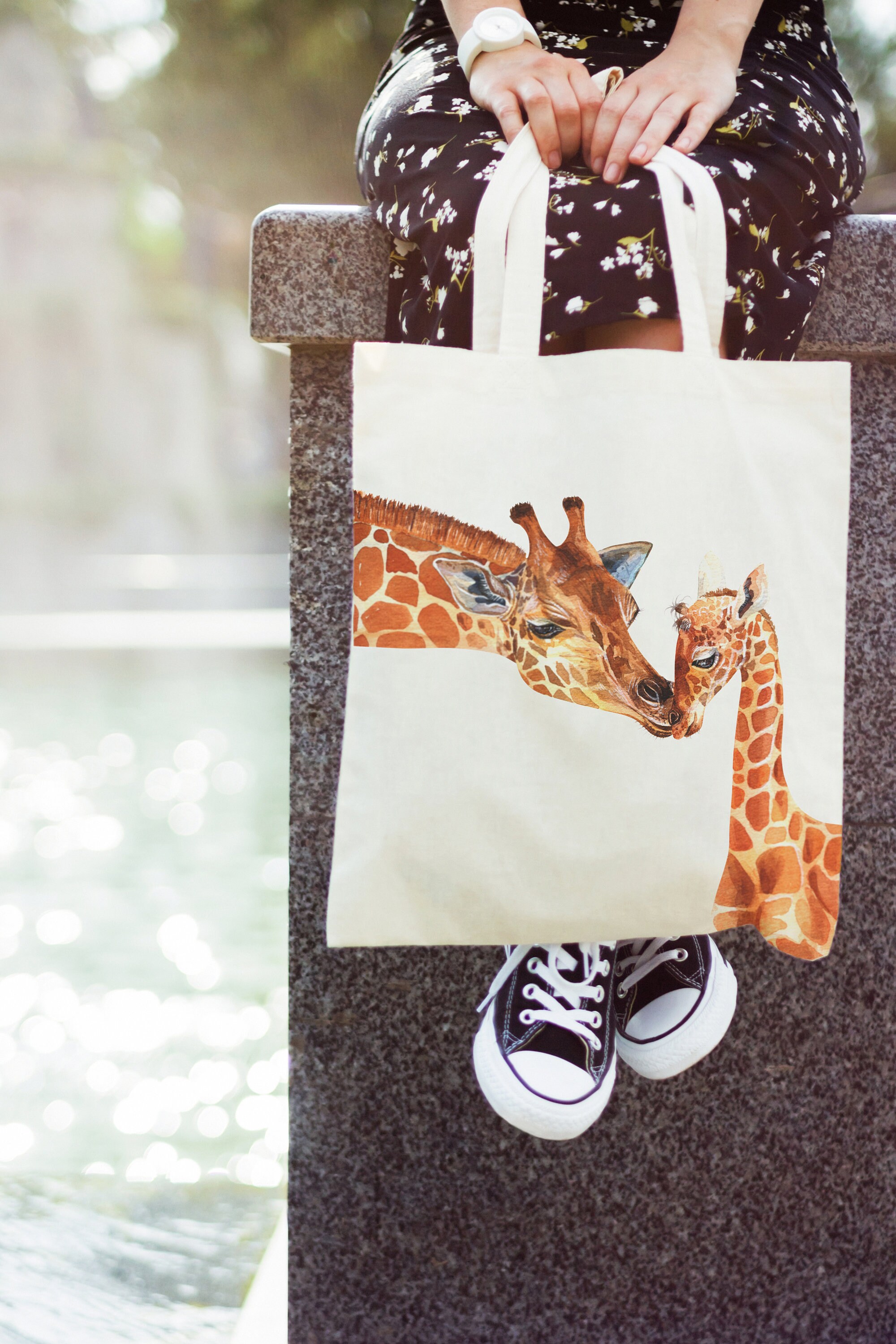 Watercolor Giraffe Clipart Animal Family Print | Etsy