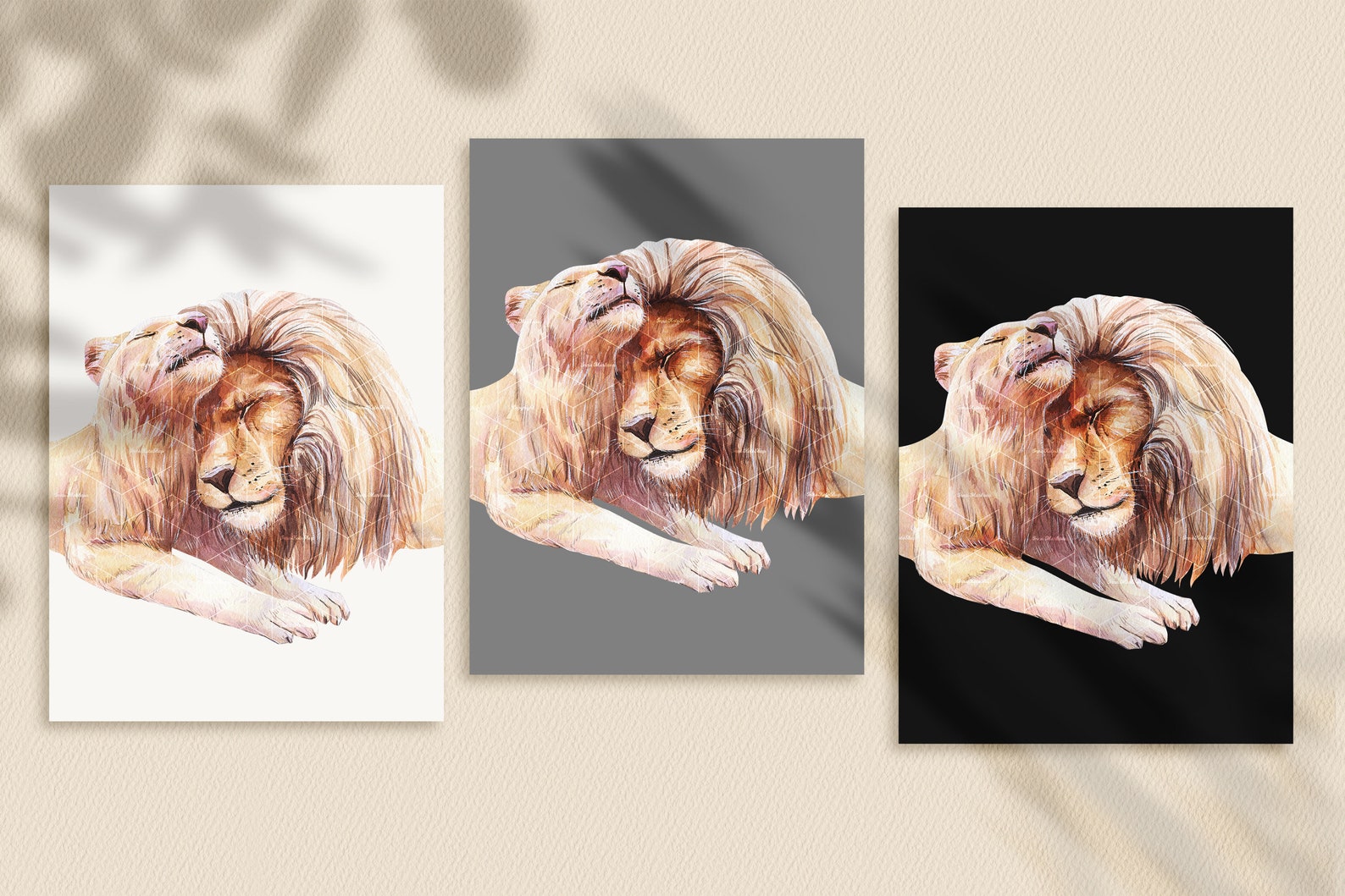 Watercolor Lion Clipart Lion and Lioness Love - Etsy