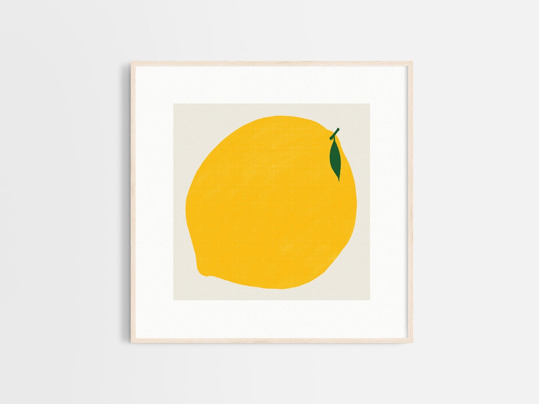 Lemon Wall Art, Lemon Print, Lemon Poster, Lemon Decor, Kitchen Print