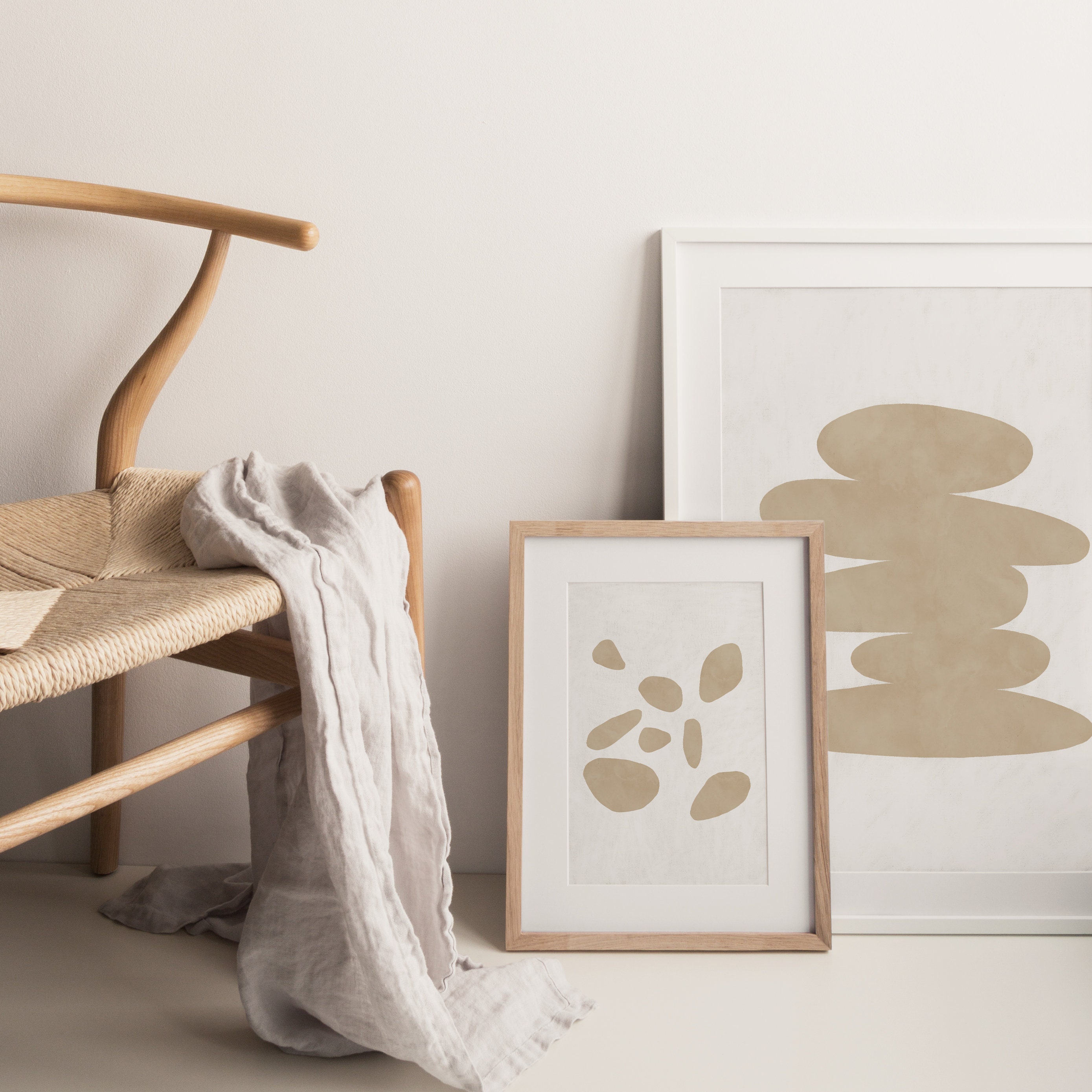 Neutral Wall Art Set of 3 Prints Abstract Art Print Etsy UK